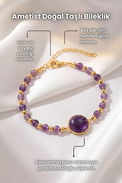Elifsu Jewelry سوار حجري كبير بتصميم خرز من الحجر الطبيعي، تصميم عتيق من الأم...