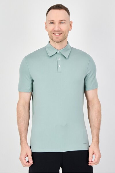 motion Men Sportswear Fit Short Sleeve Outdoor Cloud Polo Shirt, Sage Green
