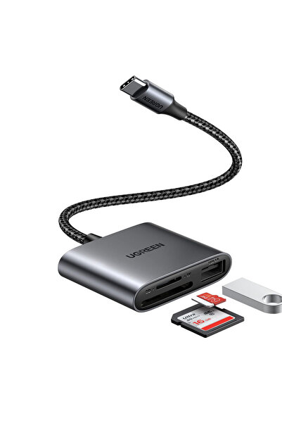 Ugreen Cititor de carduri CM387 (80798) - Type-C la USB, carduri TF/SD, Plug&...