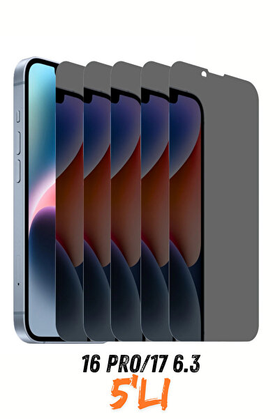 PSGT 5 Adet Iphone 16pro/17 Uyumlu Tam Kaplayan Hayalet Seramik Ekran Koruyuc...