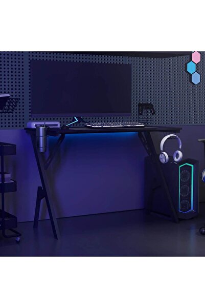 vidaxl Γραφείο Gaming Μαύρο 110 x 60 x 75 εκ. με Πόδια σε Σχήμα Υ