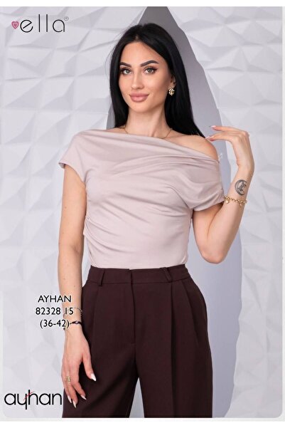 AYHAN Ύφασμα ραγιόν με λεπτομέρεια στους ώμους, χρώμα πάγου