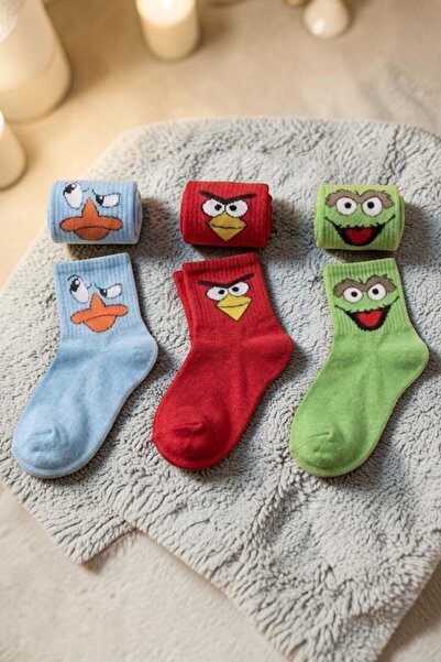 Socks Stores 3 ζευγάρια πολύχρωμες κάλτσες unisex με σχέδια, βαμβακερές κάλτσ...