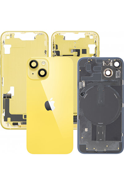 Apple iPhone 14 Battery Cover, With Middle Housing, Full Parts, Yellow, Swap