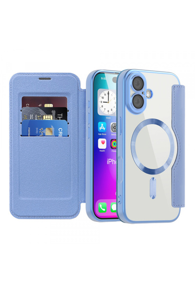Techsuit Husa MagSafe pentru Apple iPhone 17, Techsuit, Smartmag Book, Bleu