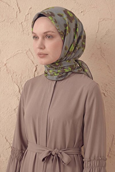 Silk Home Φουλάρι από βαμβακερό μείγμα με φλοράλ σχέδιο παστέλ πράσινο 90x90