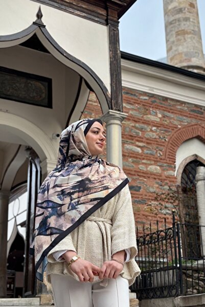 Firuze scarf شال ناعم من فرو المنك بنمط مختلط