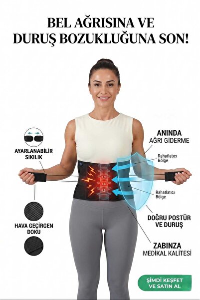 zabinza Lumbocomfort Airtex Çelikli Bel Korsesi - Nefes Alabilir Lumbosakral ...