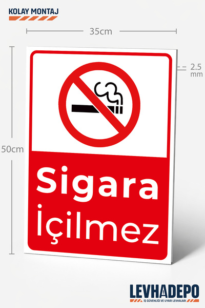 LEVHADEPO (SGR03) Sigara İçilmez Uyarı Levhası 35X50 Dekota