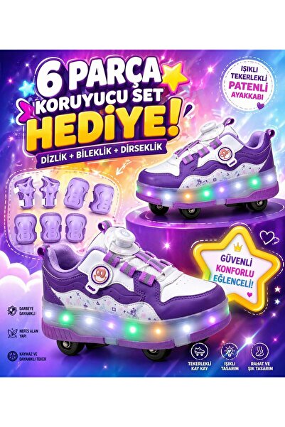 SOLERO Işıklı Tekerlekli Patenli Çocuk Ayakkabısı – LED, Gizlenebilir Tekerlek
