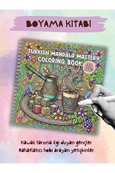 deniz9 Turkish Mandala Mastery Boyama Kitabı (30 Sayfa)