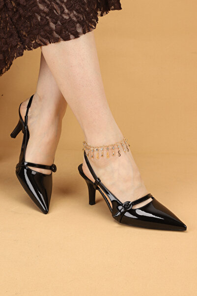 Nilsa Shoes Γυναικεία βραδινά παπούτσια με λεπτό τακούνι από λουστρίνι, ψηλοτ...