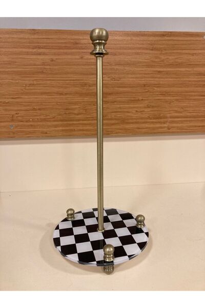PLUS HOME KAĞIT HAVLULUK PİRİNÇ RENK ESKİTME DAMALI YÜKSEKLİK 32 CM ÇAP 15 CM