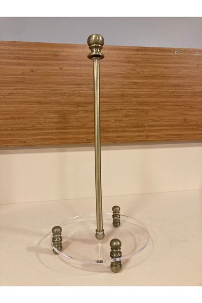 PLUS HOME Paper Towel Holder Brass Color Antique Height 32 cm Diameter 15 cm