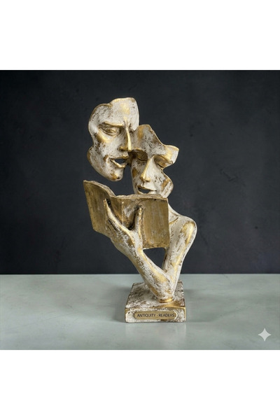 Aksu Avm Soyut Tasarım Okuyan Figürler Biblosu - Modern Sanat Temalı Ev Objesi