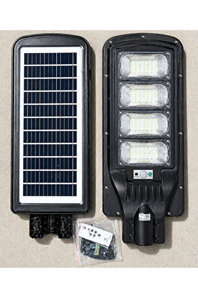 Hightek 400W Solar Sokak Lambası | Sensörlü, Kumandalı, IP65 Su Geçirmez Güne...