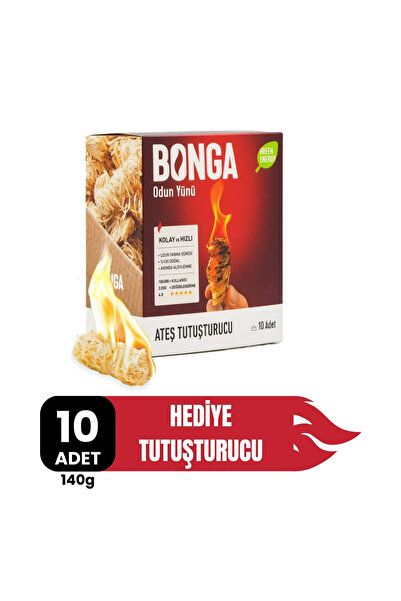 BONGA Briket Yumurta Kömür - 10 kg + Hediye 10 Adet Kömür Tutuşturucu