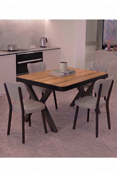 Avenza living 70x110 Sabit Mutfak Yemek Masası Takımı + 4 Adet Elma Sandalye