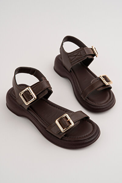 Madam Tarz İkr-2075 Flat Sole Belt Buckle Sandals