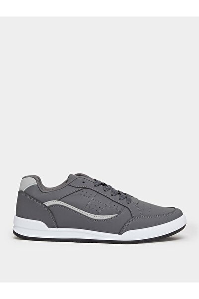 Styli Men Grey Panelled Lace-Up Sneakers