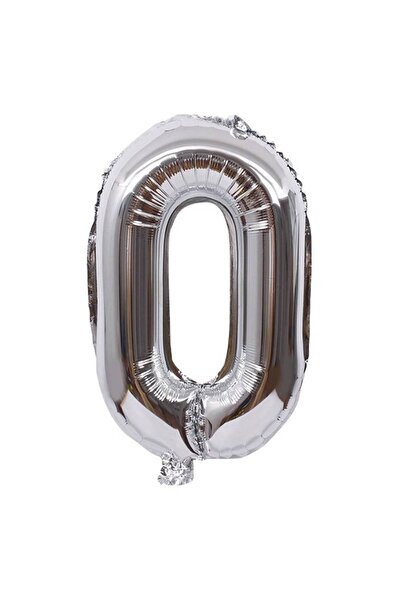 OEM Silver Number 0 Balloon (40cm)