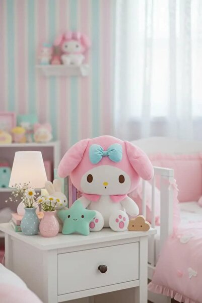 SANRIO Lisanslı My Melody Peluş Oyuncak 40 Cm – Oturan Büyük Boy Yumuşacık Ta...