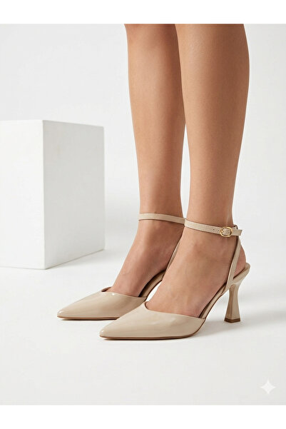 KAOF SHOES Kadın Bej Renk Klasik Topuklu Ayakkabı Günlük Ayakkabı Stiletto Kl...