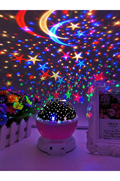 WEEPY Galaxy Işıklı Yıldız Projeksiyon Gece Lambası RGB Renkli Led Gökyüzü Ef...