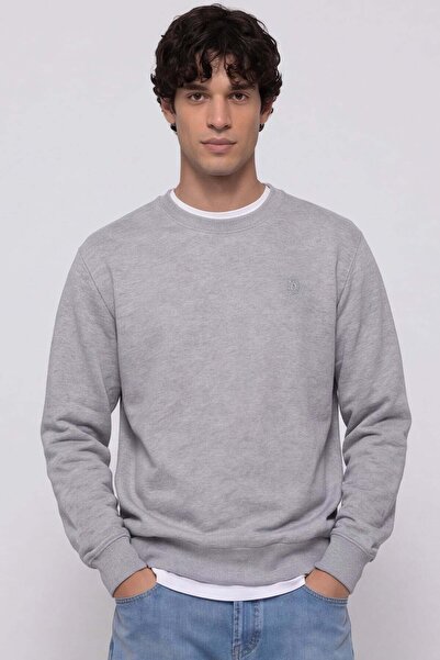 Sabri Özel Unisex Gri Normal Kesim Regular Fit %100 Pamuk Bisiklet Yaka Sweat...