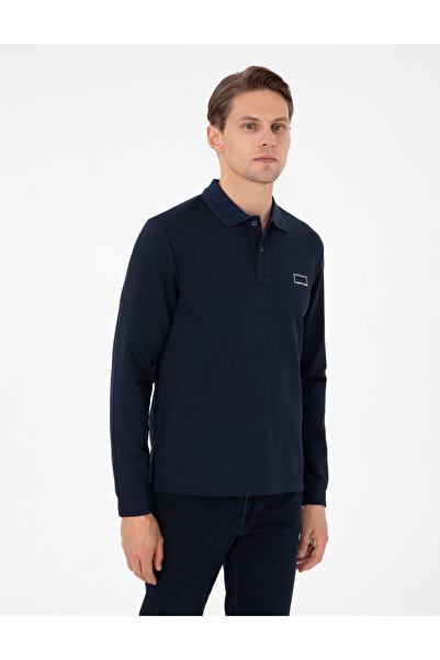 Pierre Cardin Hanorac slim fit bleumarin închis 50279558-VR100