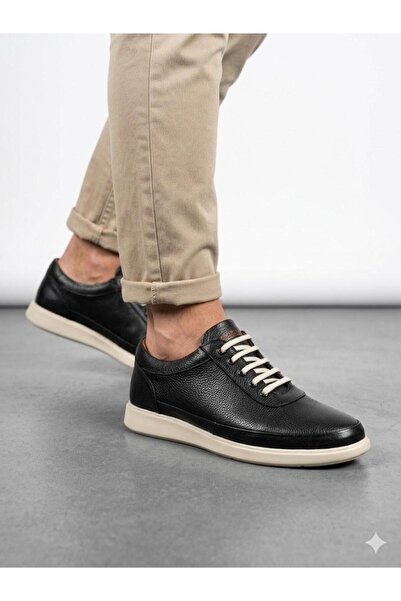 Lütfi Men's Genuine Leather Orthopedic Sole Casual Sneaker Shoes