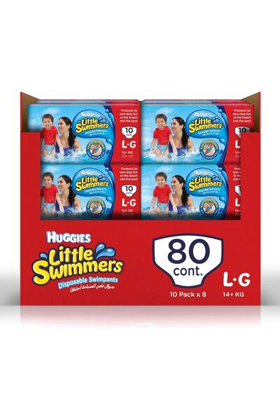 Huggies Little Swimmers Swim Diapers, Size L, 80 Pieces