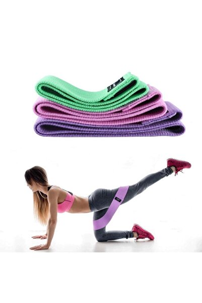 Genel Markalar Band Direnç Bandı Spor Egzersiz Pilates Squat Lastiği Fitness Yoga 3 Lü Set