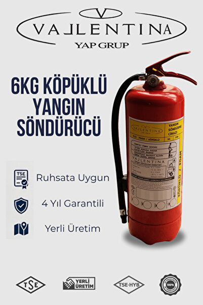 VALLENTİNA 6 KG KÖPÜKLÜ YANGIN SÖNDÜRME CİHAZI TSE-HYB/CE BELGELİ(RUHSATA UYGUN)