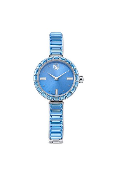 Swarovski Matrix Bangle Saat İsviçre Üretimi Kristal Bileklik Mavi Paslanmaz ...