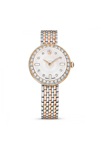 Swarovski Certa Saat Metal Bracelet Rose Gold Tone Mixed Metal Surface