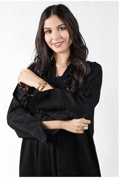 MyesuQ Royal Black Abaya with a Loose Klooche Cut and a Soft Classic Embroidery Touch in Premium Crepe Fabric