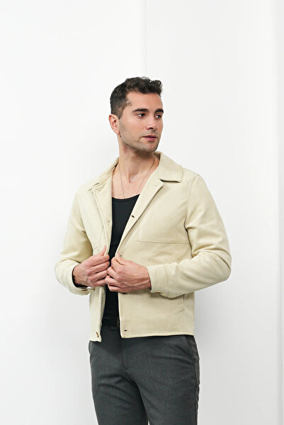 MODEFENDİ Button Detailed Suede Jacket