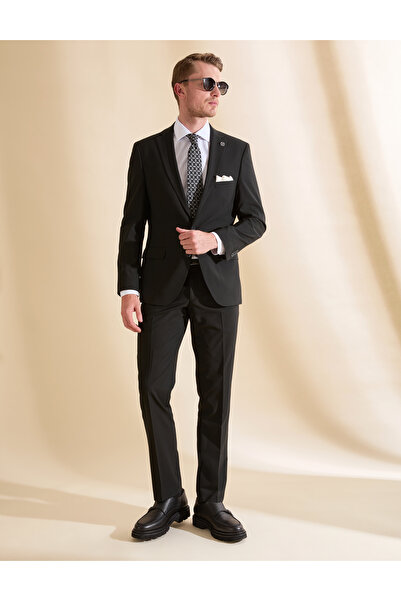 Pierre Cardin Black Slim Fit Suit 50325155-Vr046