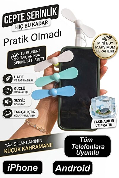 Neler Geldi Neler Tüm Telefonlara Uyumlu Cep Vantilatörü Fan Mini Soğutucu Ta...