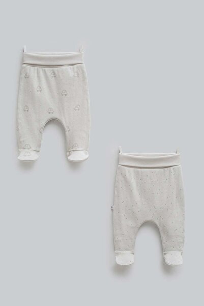 Caramell Baby Boy 2-Piece Booties and Car Print Pants 0-12 Months Gray