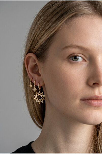 Laviona jewelry Xuping 14k 3 lü Yıldız Küpe