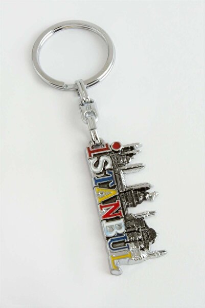 ZERO LAND Nhrhls Istanbul Written Metal Keychain - (114924) Silver Color