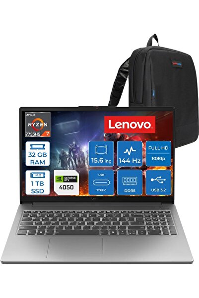 LENOVO Loq 15ARP10E Amd Ryzen™ 7 7735HS 32GB Ddr5 1tb SSD Rtx™ 4050/6GB 65W 1...