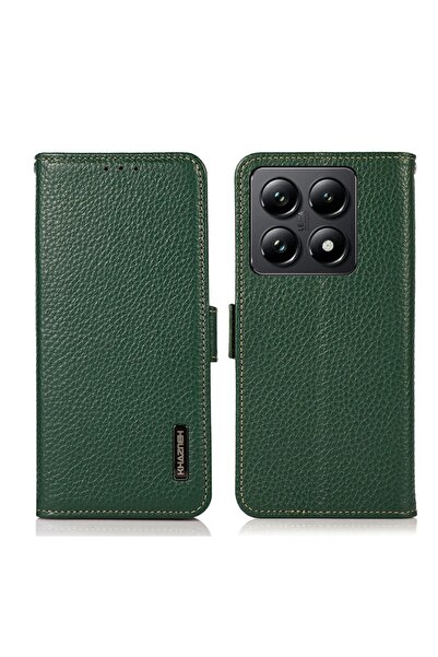 KHAZNEH Side-Magnetic Θήκη Πορτοφόλι Green (Xiaomi 14T 5G)