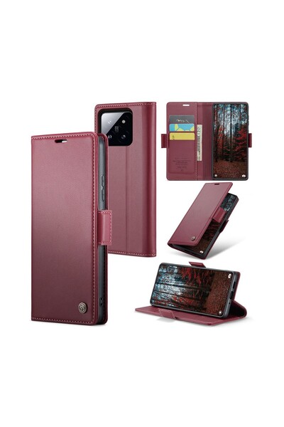 Caseme 023 Luminus Θήκη Πορτοφόλι Wine Red (Xiaomi 14 5G)