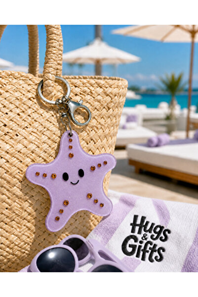 Hugs and Gifts Hugs & Gifts Lilac Starfish Mirror Keychain ✨ 🐚 💜 ⋆.˚ *@*