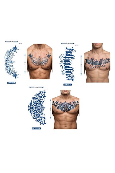 Airbrush Tattoo Büyük Boy 3 Adet Birden Yarı Kalıcı Kanat Bel Sırt Dövmesi Ay...