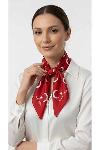 Mollycrush Unisex Red Moon Star Patterned Bandana |   Daily Hair Accessory, Neck Collar and Event Scarf