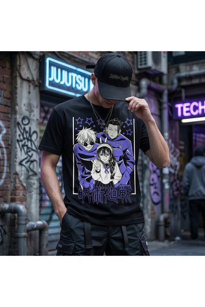 Silkensoul Jujutsu Kaisen Gojo Geto Riko Anime Printed Standard Cut Unisex Ts...
